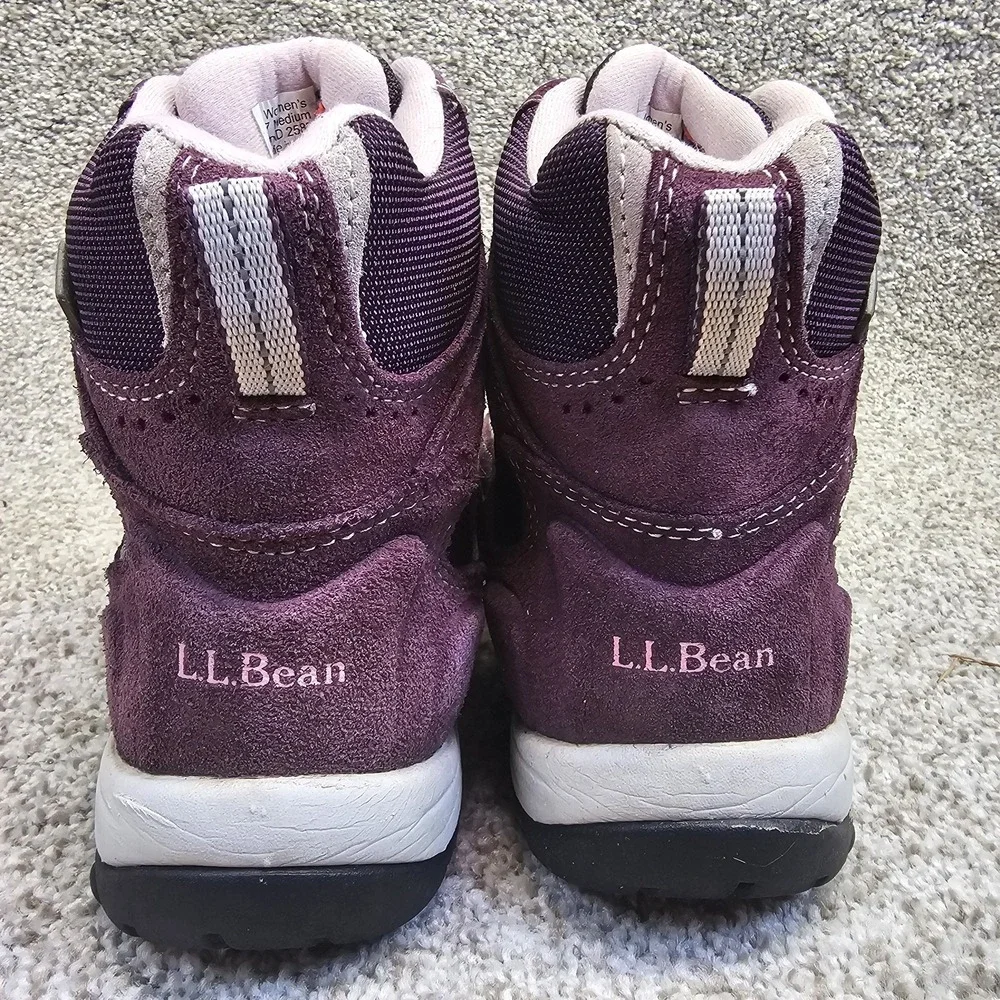 LL Bean Womens Sz 7M Tek 2.5 Waterproof Primaloft 200G Purple Suede 3 Strap Boot